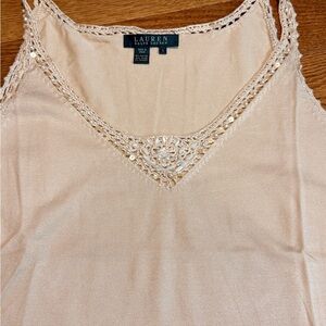 Ralph Lauren Cream Silk Beaded Tank Women’s L
